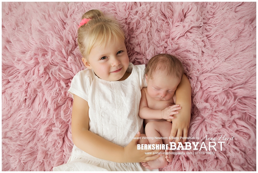 Warfield Berkshire Newborn Baby Photographer | Macey 9 Days Old & Big Sister Elsa